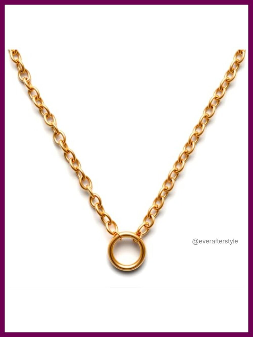 Stainless Steel O Chain Charm Holder Necklace
